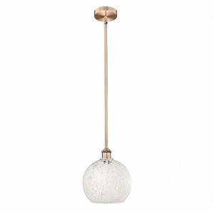 White Mouchette - 1 Light Stem Hung Mini Pendant In Modern Style-11.25 Inches Tall and 10 Inches Wide - 1 of 1