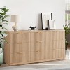 9-Drawer Fluted Dresser, 63" Wide Modern Chest of Drawers with Metal Handles, Large Wood TV Stand for Bedroom, Living Room, Closet, White - 3 of 4