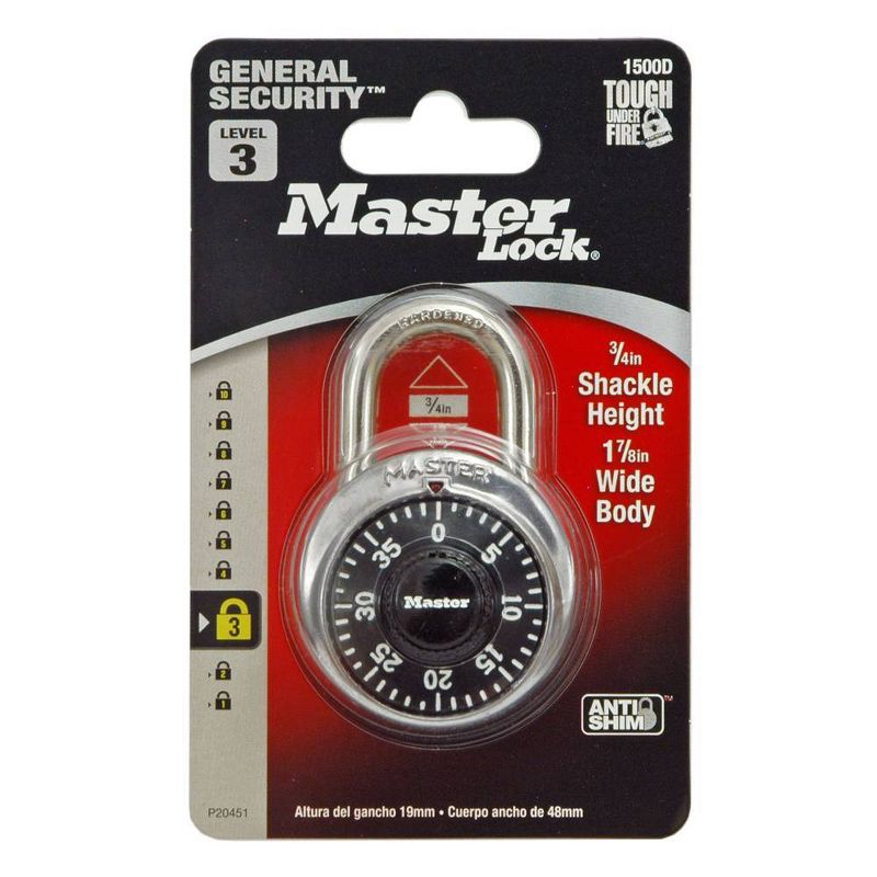 Master Lock 1-7/8" Black Dial Combination Padlock, 5 of 6