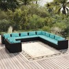vidaXL Garden Lounge Set Black PE rattan Large Water-resistant materials - 2 of 4