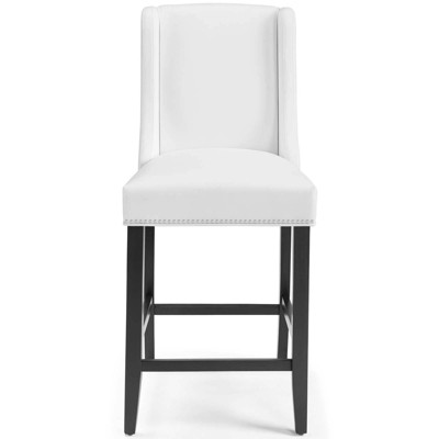 Photo 1 of Baron Faux Leather Counter Height Barstool White - Modway