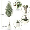 Faux Olive Tree - Fake Potted Olive Silk Plant with White Planter, Natural Olive  and Realistic Leaves for Home Office Decor - 2 of 4