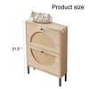 TIRAMISUBEST Rattan Shoe Cabinet with Flip Drawers & Metal Legs - 3 of 4