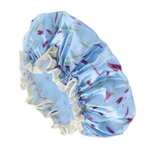 Unique Bargains Women Double Layer Large Dots Shower Cap 1 Pc - 1 of 3