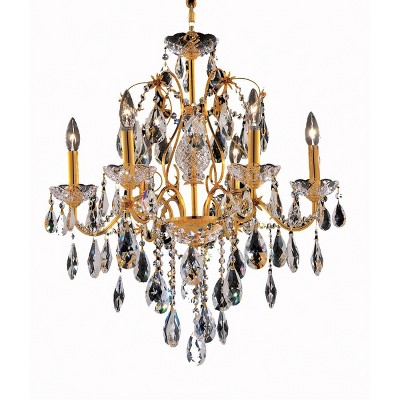 Elegant Lighting St. Francis 6 light Gold Chandelier Clear Royal Cut Crystal
