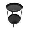 The Urban Port 15" Modern Side End Table Metal Round Tray Top Foldable Legs Black - 3 of 4