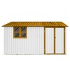 Metal Metal garden sheds outdoor storage sheds with window Yellow+White - image 2 of 4