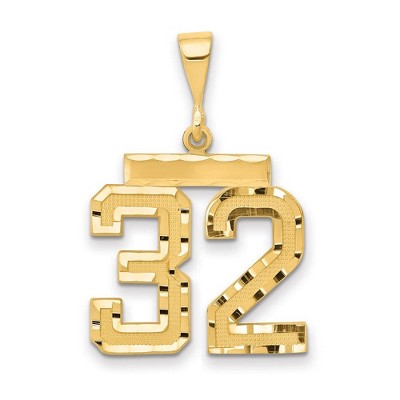 Black Bow Jewelry 14K Yellow Gold, Varsity Collection, Medium D/C Pendant Number 32
