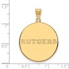 Black Bow Jewelry 14k Yellow Gold Plated Sterling Silver Rutgers Scarlet Knights NCAA Extra Large Pendant - 2 of 3