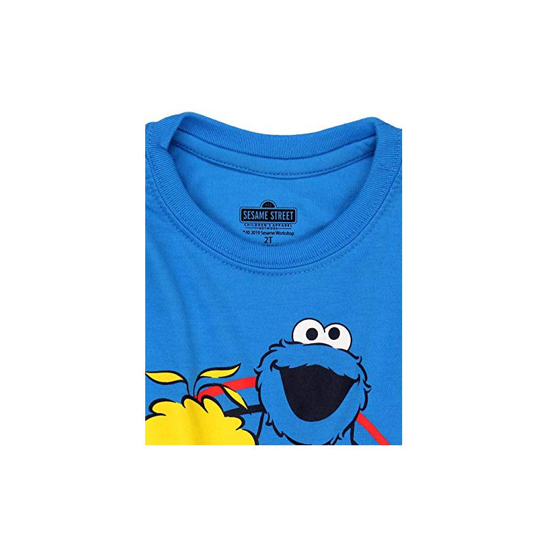 Sesame Street Boy's Faux Layered Long Sleeve Crewneck Graphic Tee for Toddler, 2 of 8