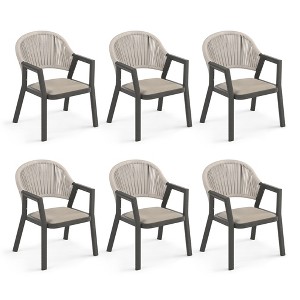 Outdoor Dining Set, 59 Inch Patio Furniture Set with PE Wicker Chairs, All-Weather Resistant Aluminum - 1 of 4