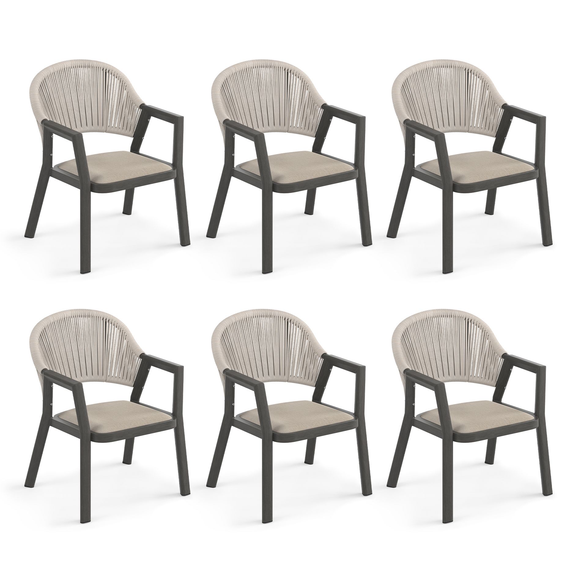Outdoor Dining Set, 59 Inch Patio Furniture Set with PE Wicker Chairs, All-Weather Resistant Aluminum