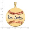 Black Bow Jewelry 14K Gold Plated Don Sutton Signature LG Enamel Baseball Pendant - 4 of 4