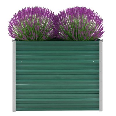 VidaXL Garden Raised Bed Galvanized Steel 39.4 inches x15.7 inches x31.3 inches  Green