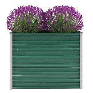 VidaXL Garden Raised Bed Galvanized Steel 39.4 inches x15.7 inches x31.3 inches  Green - 1 of 4