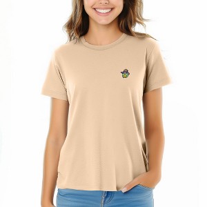 Dalix Sorcerer Frog Embroidered Cotton Relaxed Short Sleeve Tee T Shirt Womens - 1 of 4