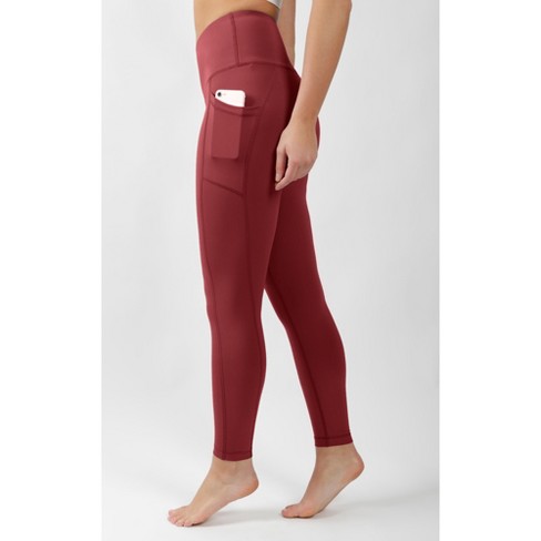 90 Degree By Reflex Womens High Waist Tummy Control Interlink Squat Proof  Ankle Length Leggings - Spicy Cinnamon - Medium : Target