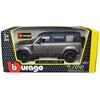 2022 Land Rover Defender 110 Dark Silver Metallic with Black Top and Sunroof 1/24 Diecast Model Car by Bburago - 3 of 3