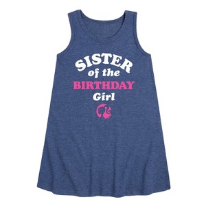 - Barbie - Sister of The Birthday Girl Graphic Sleeveless Aline Dress - 1 of 4