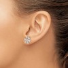 Black Bow Jewelry Sterling Silver Polished Snowflake Post Earrings with Cubic Zirconia - 3 of 4