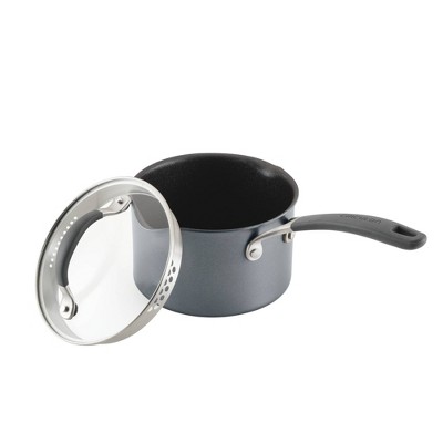 Graphite Aluminum Nonstick Saucier with Pour Spout and Lid