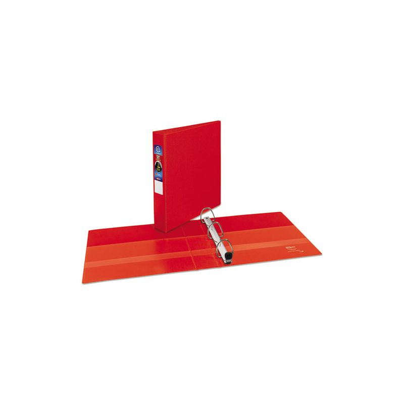 Avery Heavy-Duty Non-View Binder with DuraHinge and One Touch EZD Rings, 3 Rings, 1.5" Capacity, 11 x 8.5, Red, 2 of 8