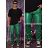 Lars Amadeus Men's Slim Fit Motorcycle Biker Faux Leather Trousers - 4 of 4