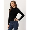 Allegra K Women's Turtleneck Solid Long Sleeve Ribbed Knit Pullover Sweater Jumper - 3 of 4