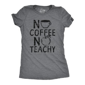 Womens No Coffee No Teachy T Shirt Funny Teacher Caffeine Addict Joke For Ladies - Crazy Dog Women's T Shirt - 1 of 4