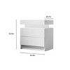 Gulches 20 Inch High White Nightstand with 2 Drawers White Tabletop - 2 of 4