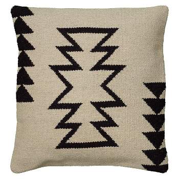 Ivory/Black Southwestern Stripe Throw Pillow 18"x18" - Rizzy Home