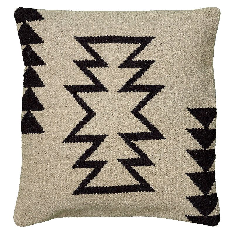 Ivory/Black Southwestern Stripe Throw Pillow 18&#34;x18&#34; - Rizzy Home, 1 of 8
