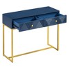 CAVINAS 38 inch Console Table with 2 Drawers,Modern Entryway Table with Stripe Design for Living Room,Hallway,Navy - 4 of 4