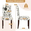 Costway Wooden Dining Chair Set of 4 with Rubber Wood Legs Padded Seat S Springs, Kitchen Beige/Gray - 3 of 4