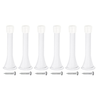 Unique Bargains Spring Steel Rubber Head Anti-Rust Plating Door Stop 6 Pcs