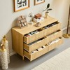 Angel Sar Wave Fluted 6 Drawer Dresser For Bedroom, Wood Dresser With Golden Metal Handles - 2 of 4