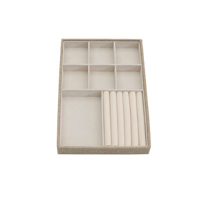 Latte Canvas Stackable Jewelry Organizer Trays, Set of 3