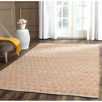 Handmade Flat Woven Orange and Natural Cotton Area Rug 6' x 9'