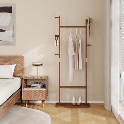HDZNVF Garment Rack Solid Wood, Walnut
