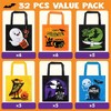 Joyfy 32 Non-Woven Halloween Tote Snacks Goodie Candy Bags for Kids, 6 Colorful Pattern Design Reusable Trick or Treat Gift Bags Party Favor Supplies - 2 of 4