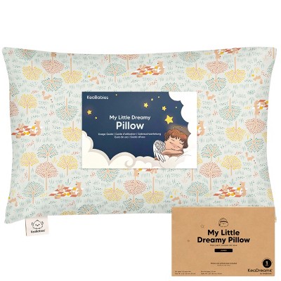 KeaBabies Jumbo Toddler Pillow with Pillowcase, 14X20 Soft Organic Toddler Pillows for Sleeping, Kids Travel Pillow