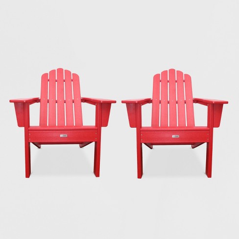 Marina 2pk Outdoor Patio Adirondack Chair Red Luxeo Target