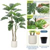 5/6ft Tall  Artificial Monstera Plant, Lifelike Fake Tropical Palm Tree, Realistic Fake Indoor Trees for Home Decor, Housewarming Gift - 2 of 4