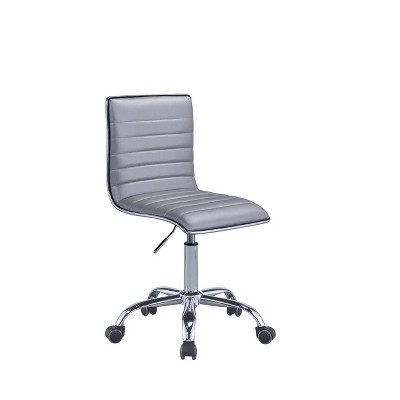Alessio Office Chair Silver PU/Chrome - Acme Furniture