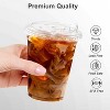 Attop 16 oz Clear Plastic Cups with Lids, Sturdy & Food Safe Iced Coffee Cups with lids, Disposable Plastic Smoothie Cups for Cold Drinks - 2 of 4