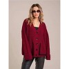 Coolmee Women's Fall Cardigan Sweaters Long Sleeve Open Front Button Up V Neck Knit Winter Fashion Clothes - 3 of 4