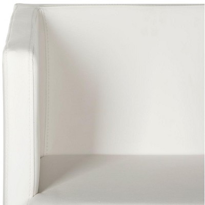 Transitional Luxe White Leather Director's Accent Chair with Chrome Finish
