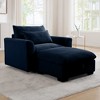 Modern Corduroy Upholstered Accent Chair Armchair with Storage Ottoman, Comfortable Lounge Chair for Living Room or Bedroom - HABITRIO - 3 of 4