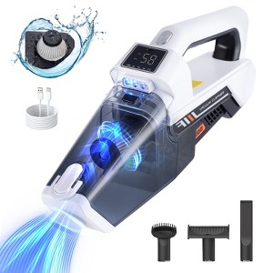 HONGGE Cordless Handheld Vacuum Cleaner with LED Display 9000mAh 4 Attachments Washable HEPA Filter for Car & Home - 1 of 4
