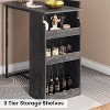 Jojoka Bar Table and Chairs Set for 2, Semi-Circular Retro Palette Tabletop with 3 Tier Storage Shelves,Grey - 4 of 4